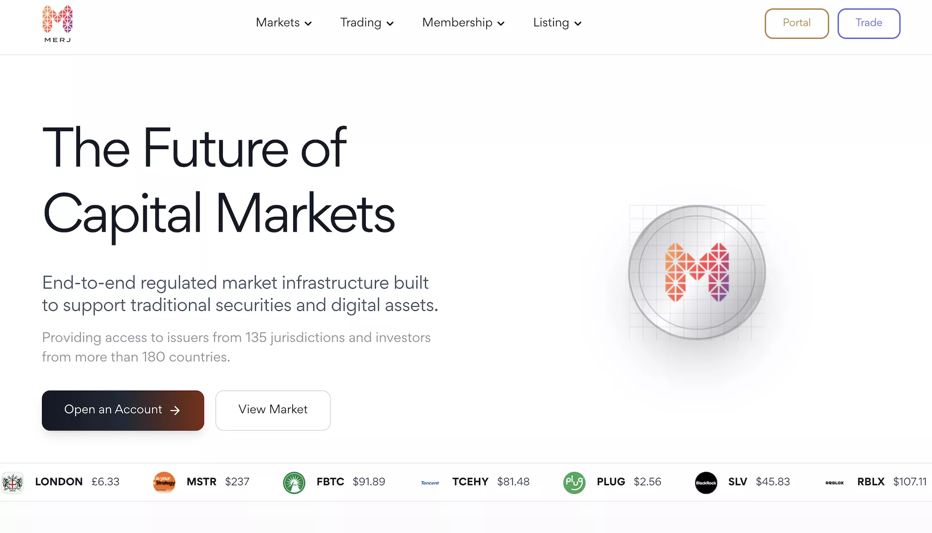 MERJ Exchange — production trading dashboard